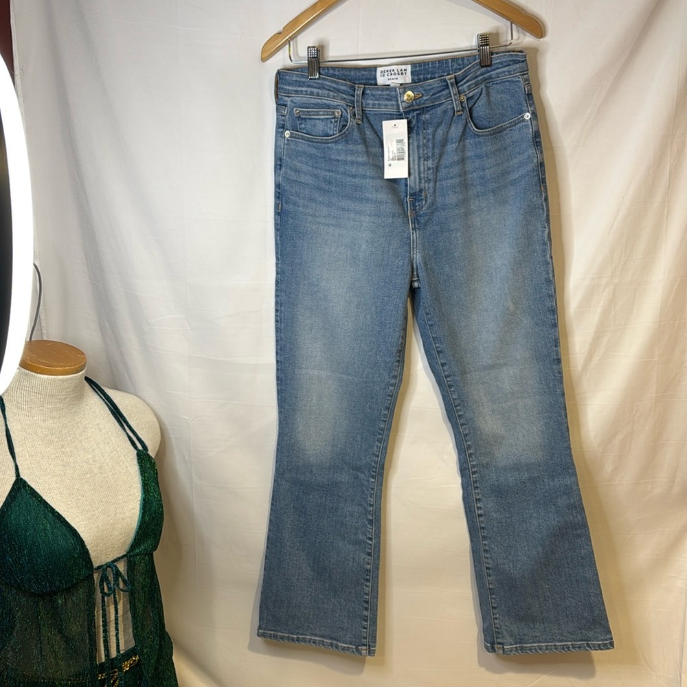 Derek Lam 10 Crosby denim high rise crop flare